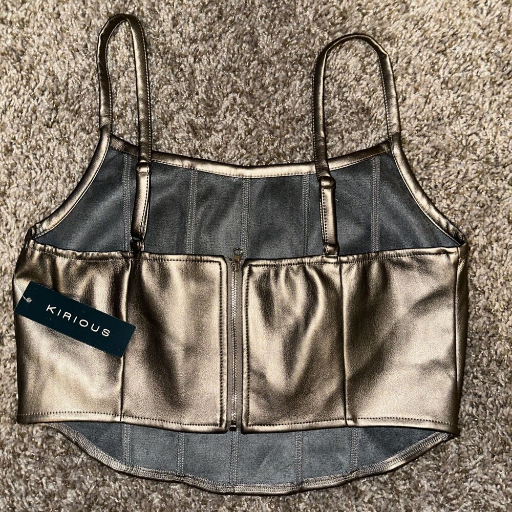 Kirious Metallic Bronze Crop Cami Top - Picture 5 of 5